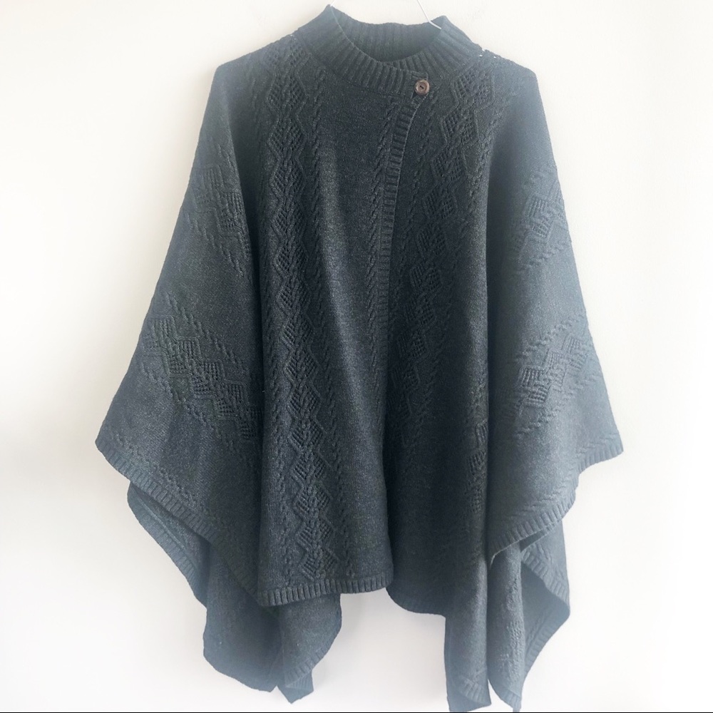 Jones New York Signature Woman Knit Poncho Sweater